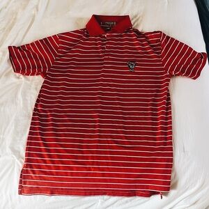 Peter Millar Red and White Polo Shirt Wolfpack